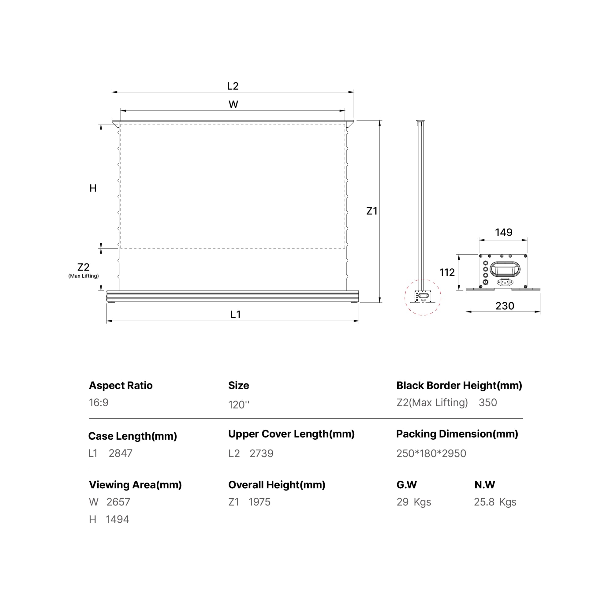 formovie-120-zoll-floor-rising-ust-alr-projektor-leinwand image 5