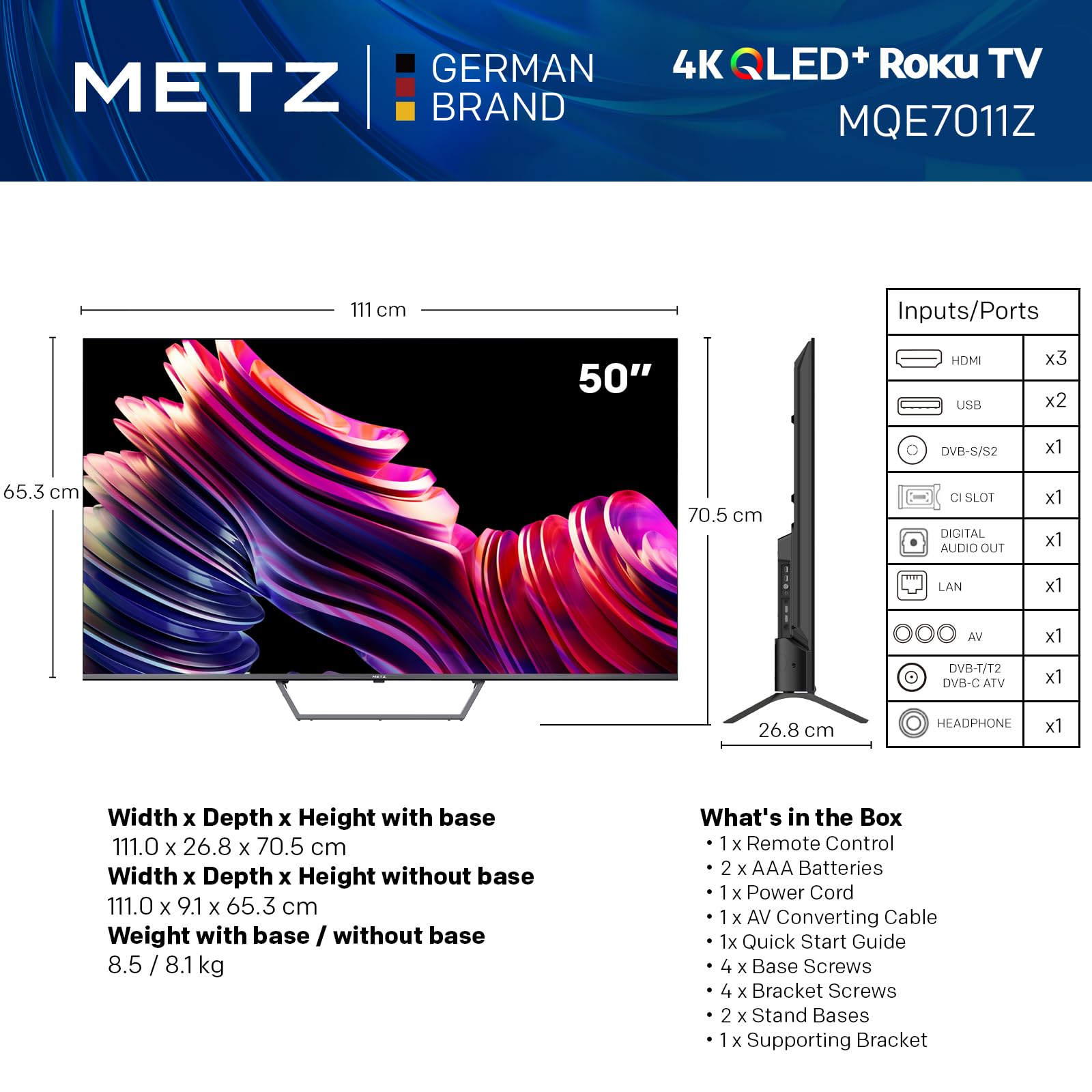 metz-50mqe7011-blue-roku-tv-qled-4k-smart-tv-50-zoll-127-cm image 2