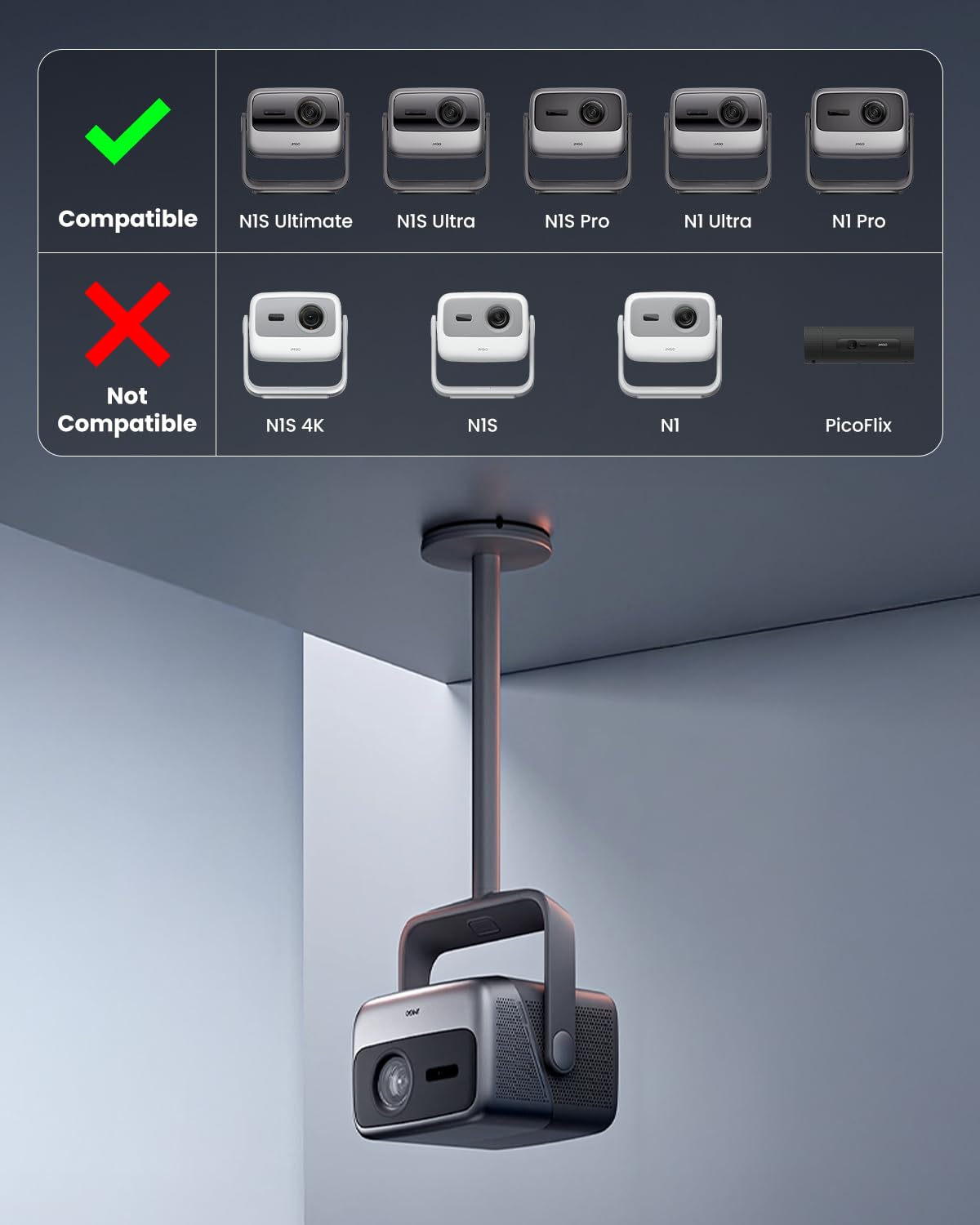 jmgo-n1s-ultra-4k-beamer-beamer-deckenhalterung-bundle image 4